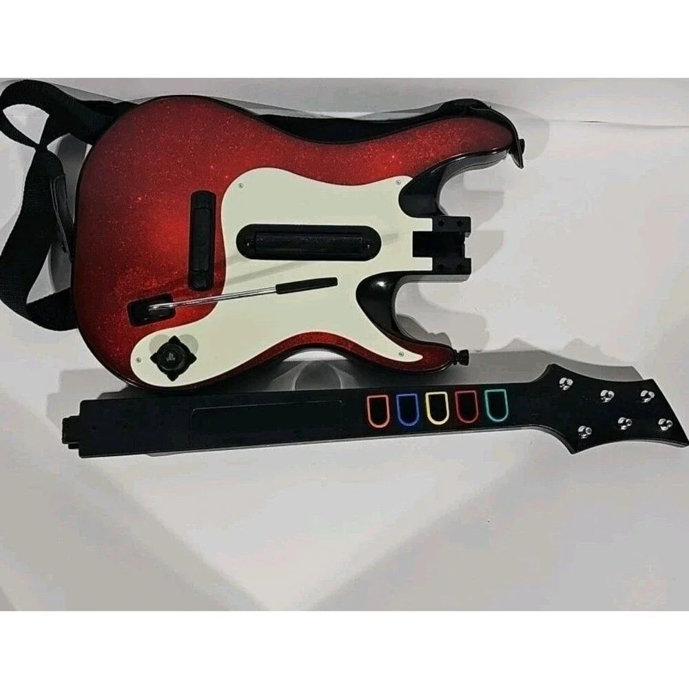 PlayStation 3 ROCK BAND GUITAR HERO Sun Burst Wireless Guitar 1588 No Dongle